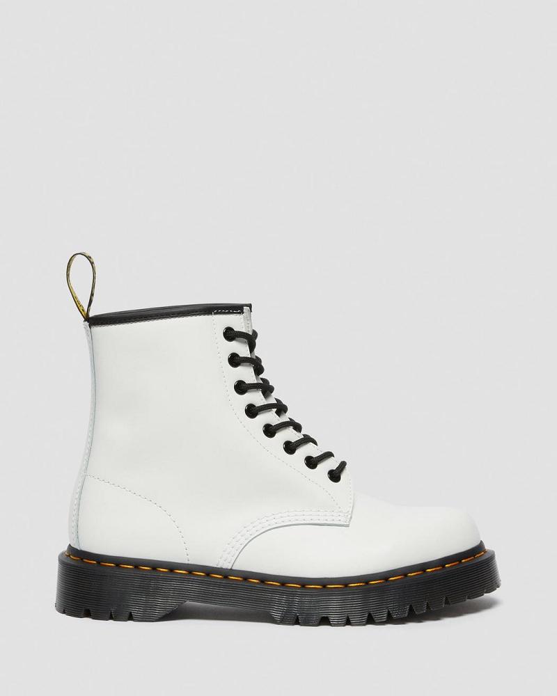 Men's Dr Martens 1460 Bex Smooth Leather Platform Boots White | AU 551ILH